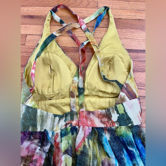 COPY - Nicole Miller floral print linen silk dress size 6 - Picture 4 of 7